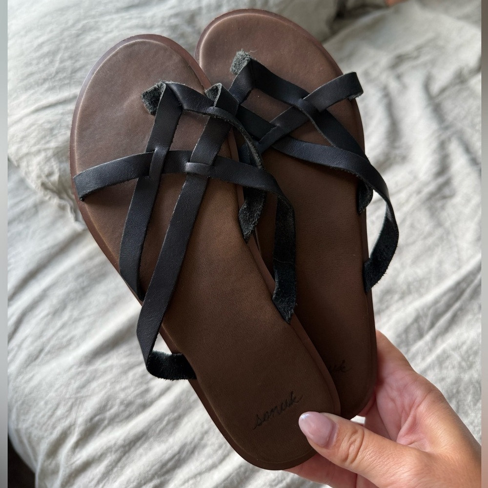 Brown and Black Women's Sandals